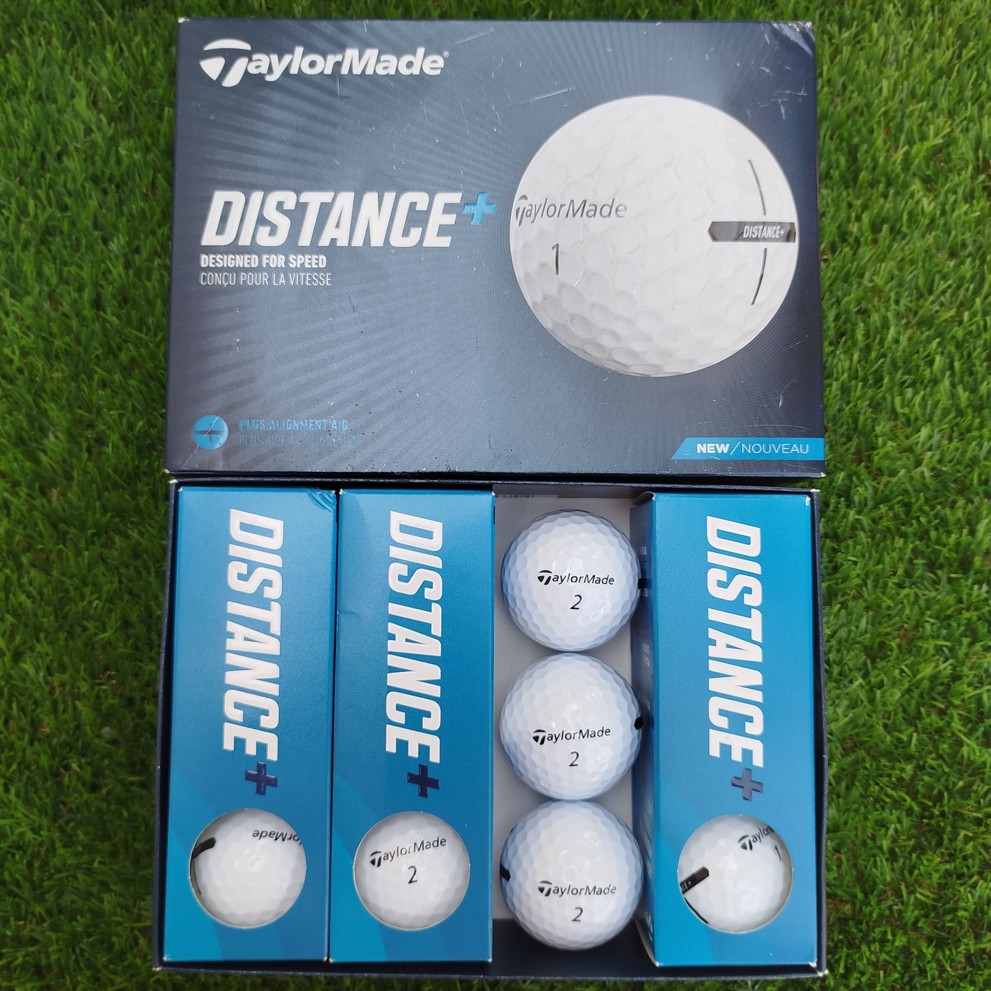 12 Bolas de golf nuevas Taylormade Distance+
